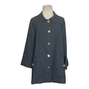 Attyre woman gray buttoned 3/4 sleeves coat size 1X